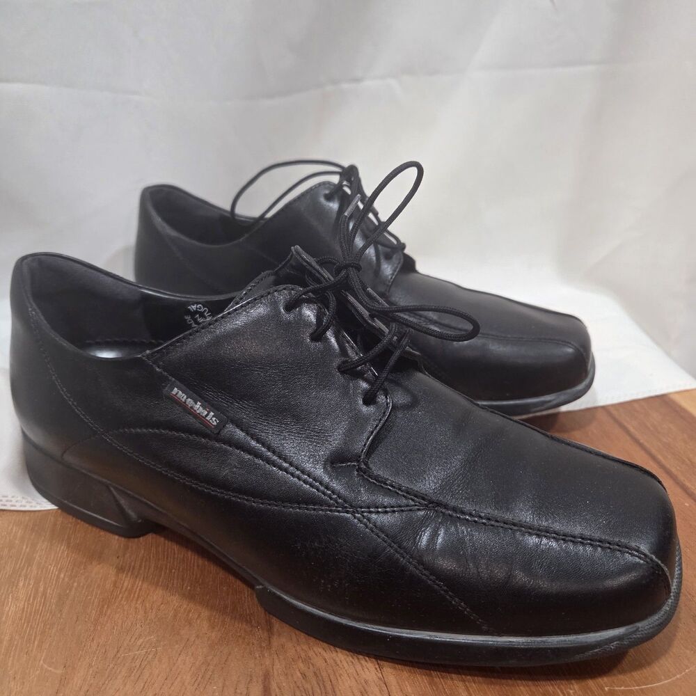MEPHISTO womens Black LEATHER Lace Up MOBILS Comfort Shoes Oxfords Size 10 Cork